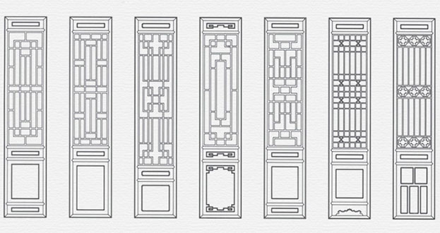 凌云常用中式仿古花窗图案隔断设计图